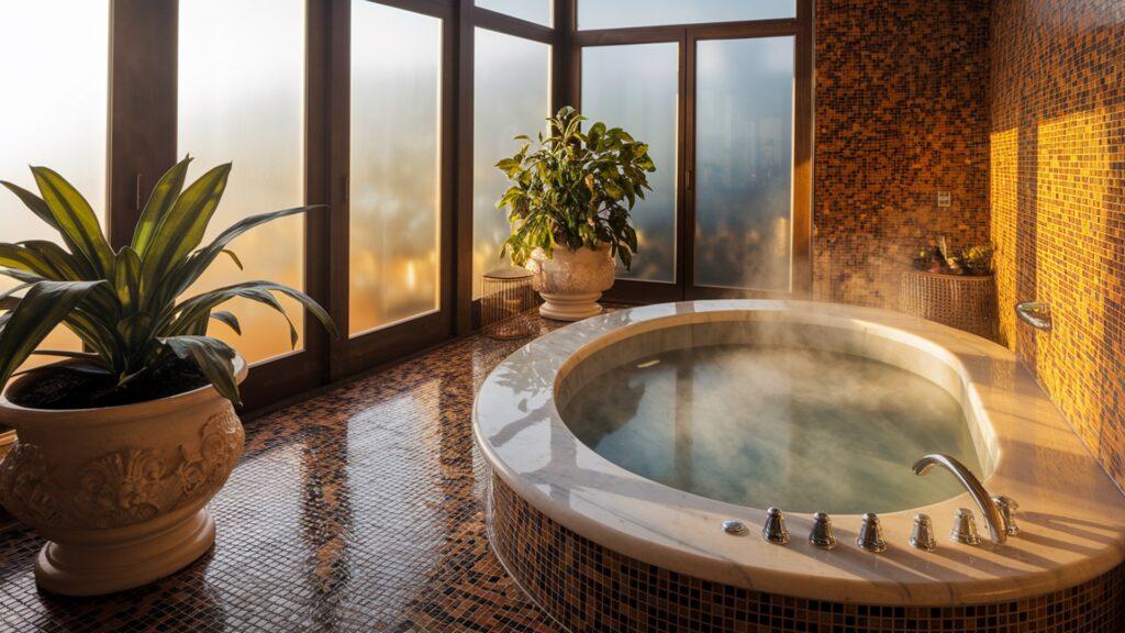 A Bathroom Inspired by Roman Baths