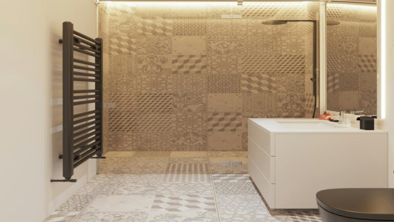 Patterned Bathroom Floor Tiles