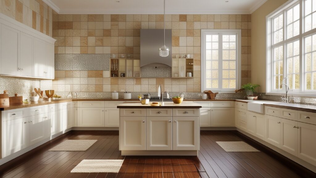 Kitchen Tile and Interior Design Matching Styles